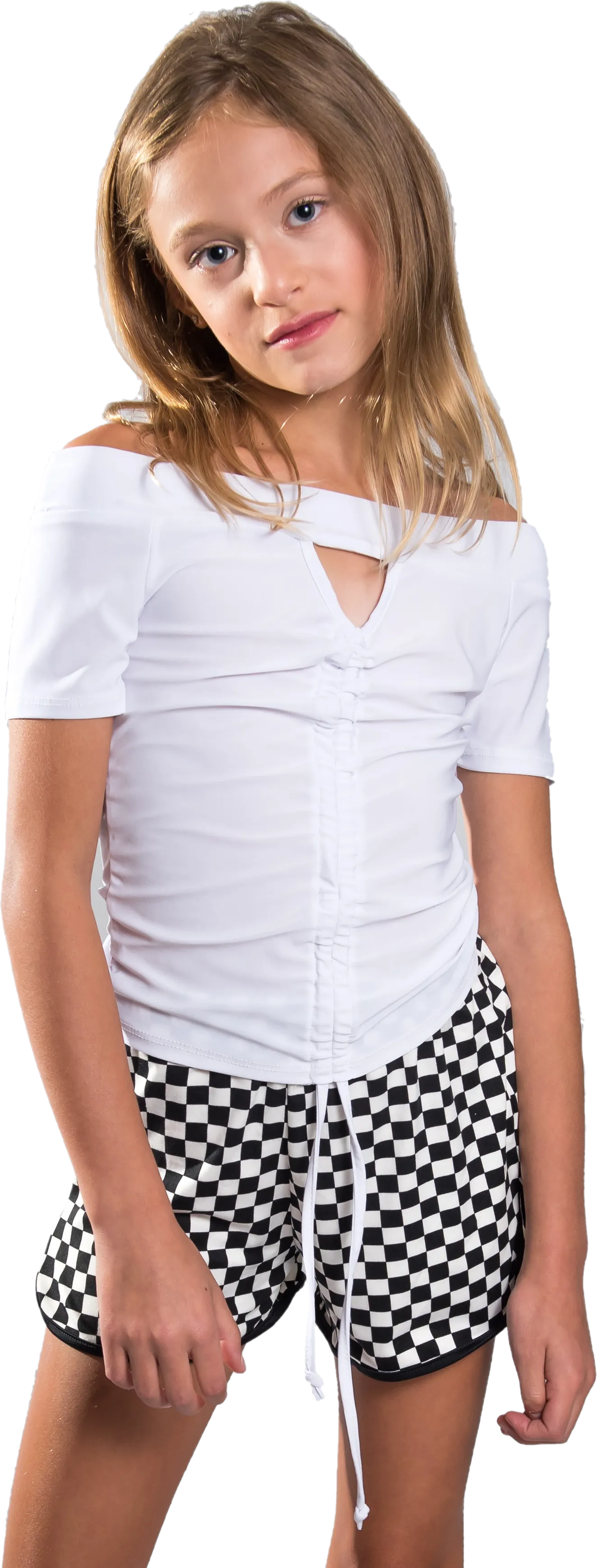 Kids Pull-String off the Shoulder Top