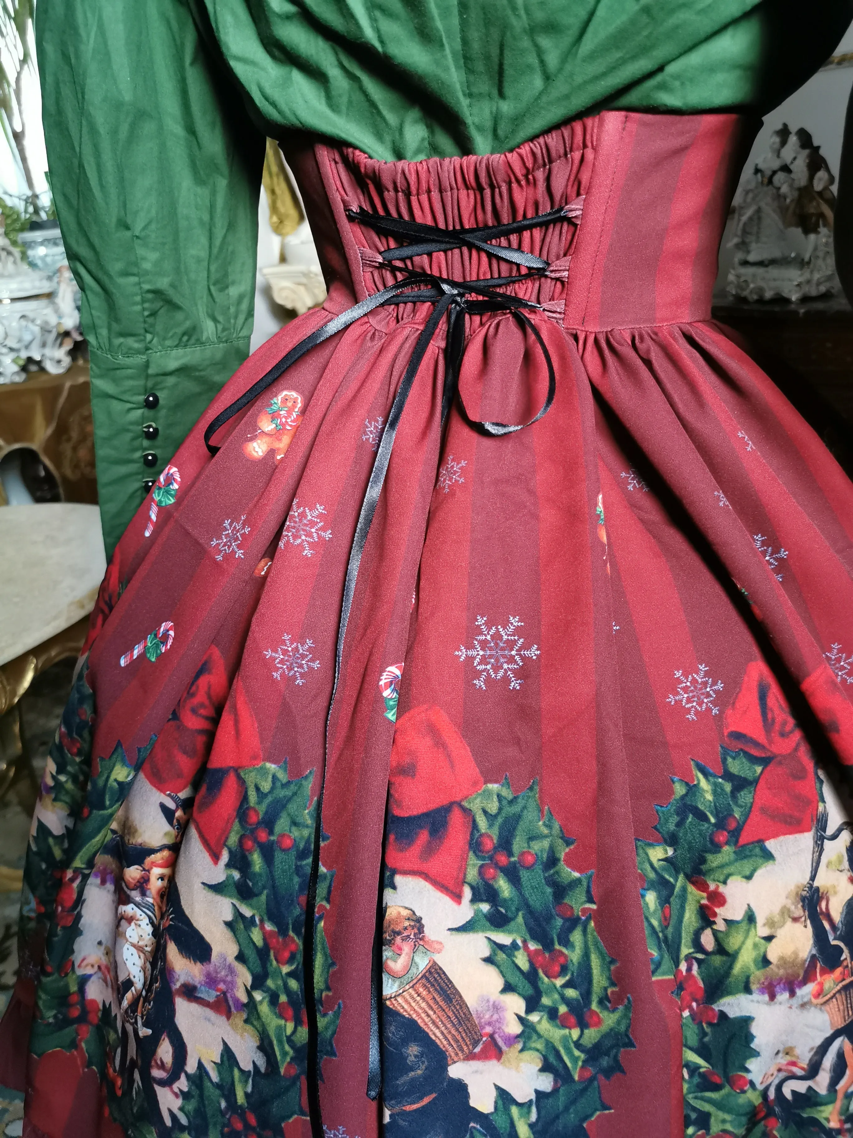 Krampus Skirt burgund - High waisted