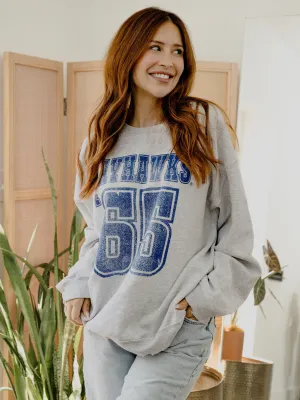 KU Jayhawks Player Ash Gray Thrifted Sweatshirt