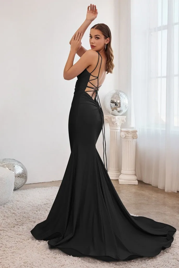 Ladivine CD2219 Open back Fitted gown with