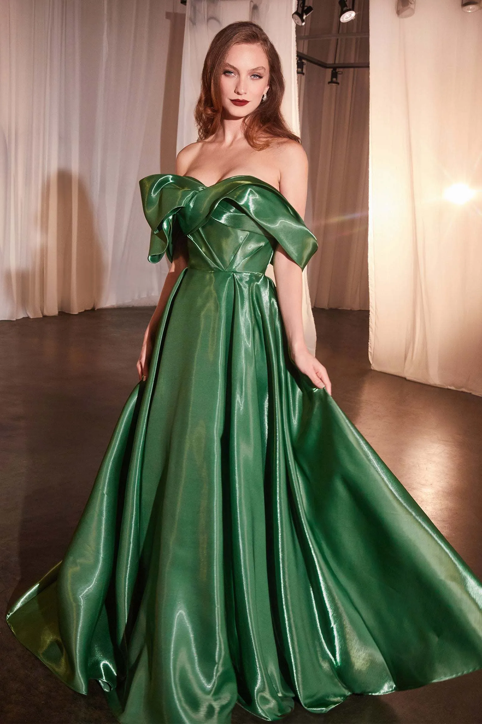 Ladivine CD801 Luxurious Organza Off The Shoulder Ball Gown