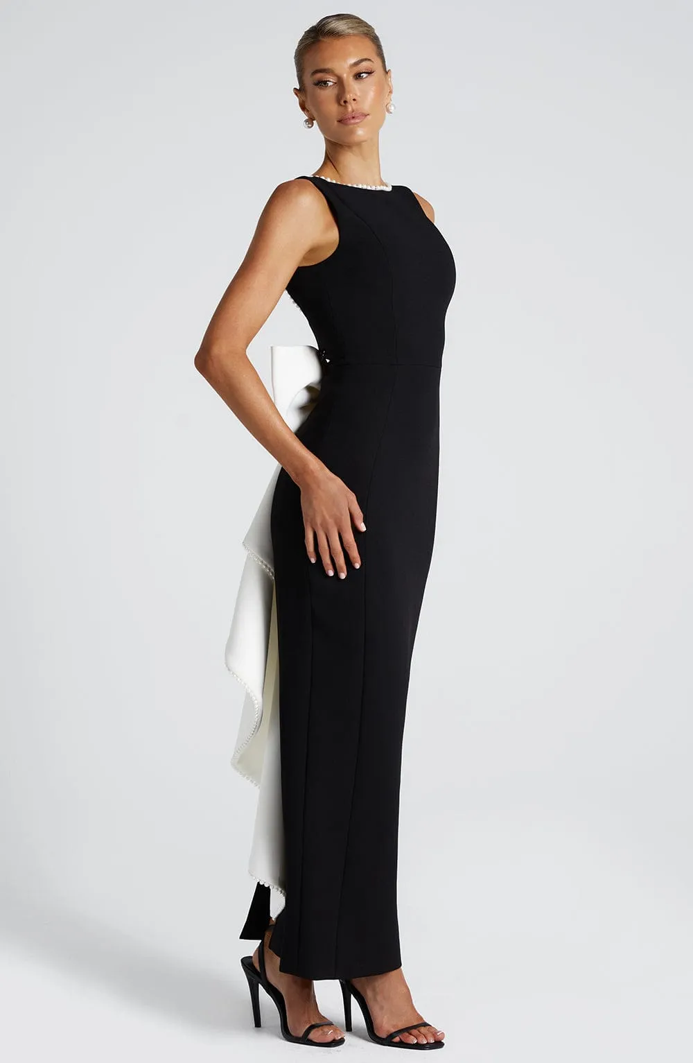 Lana Midaxi Dress - Black/White