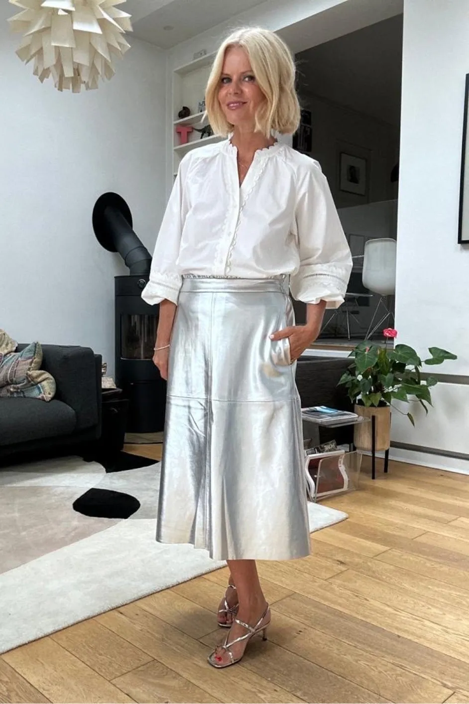 Lateisha Faux Leather Skirt - Silver