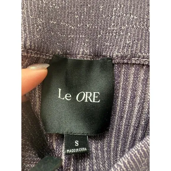 Le Ore Rimini Skirt Size S Purple Rib Knit Slit High Waist $189 retail