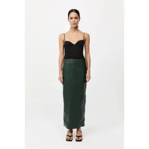 LEATHER COLUMN SKIRT