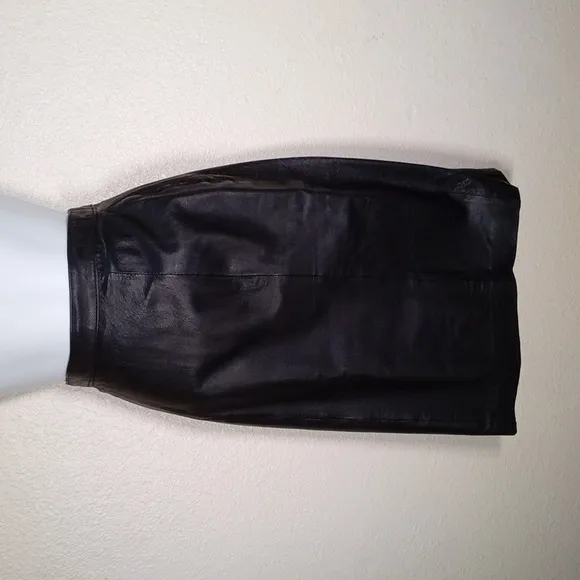 Leather pencil skirt
