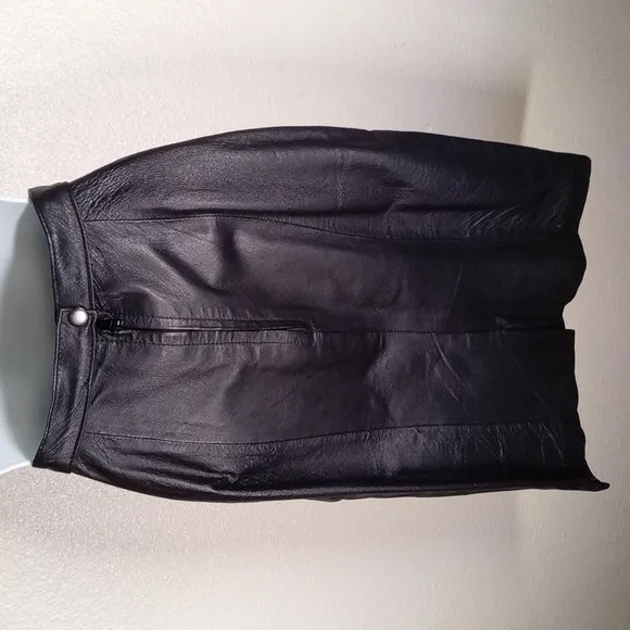 Leather pencil skirt