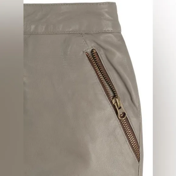 LeatherCult | Croma Gray Wax Gypsy Leather Micro Mini Skirt Size L Large