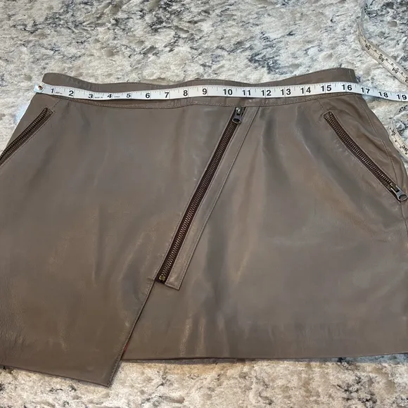 LeatherCult | Croma Gray Wax Gypsy Leather Micro Mini Skirt Size L Large