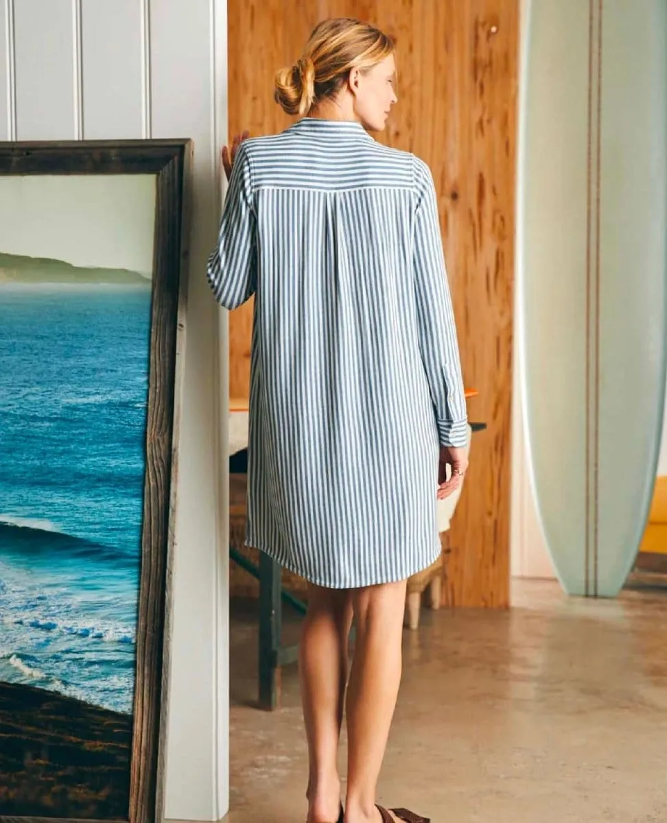 Legend Sweater Dress Navy Blazer Stripe