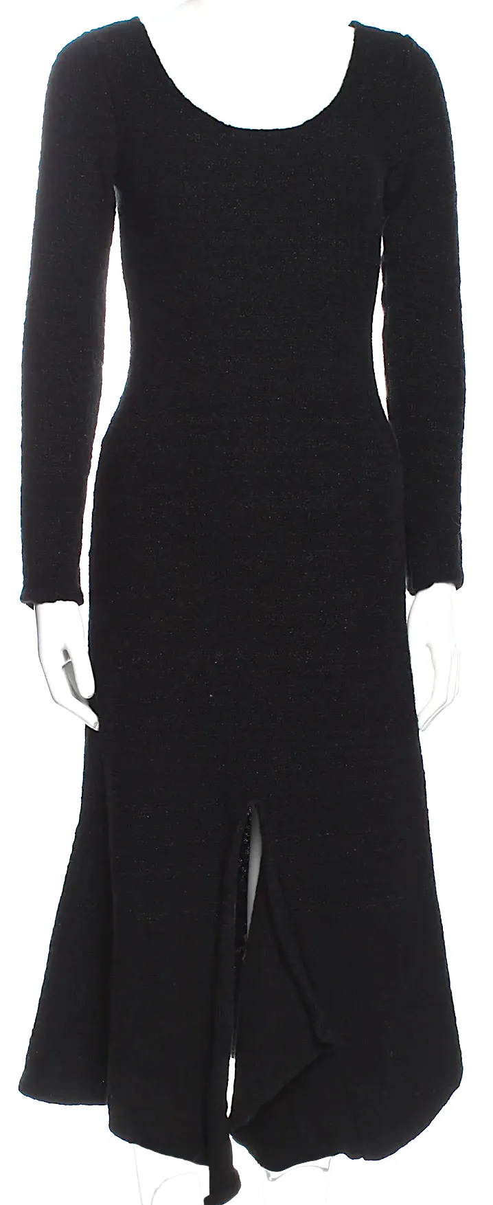 Lemaire Paris. Black/Metallic Scoop Neck Long Dress