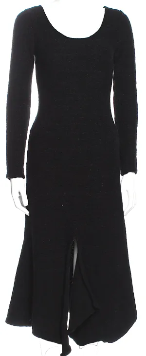 Lemaire Paris. Black/Metallic Scoop Neck Long Dress