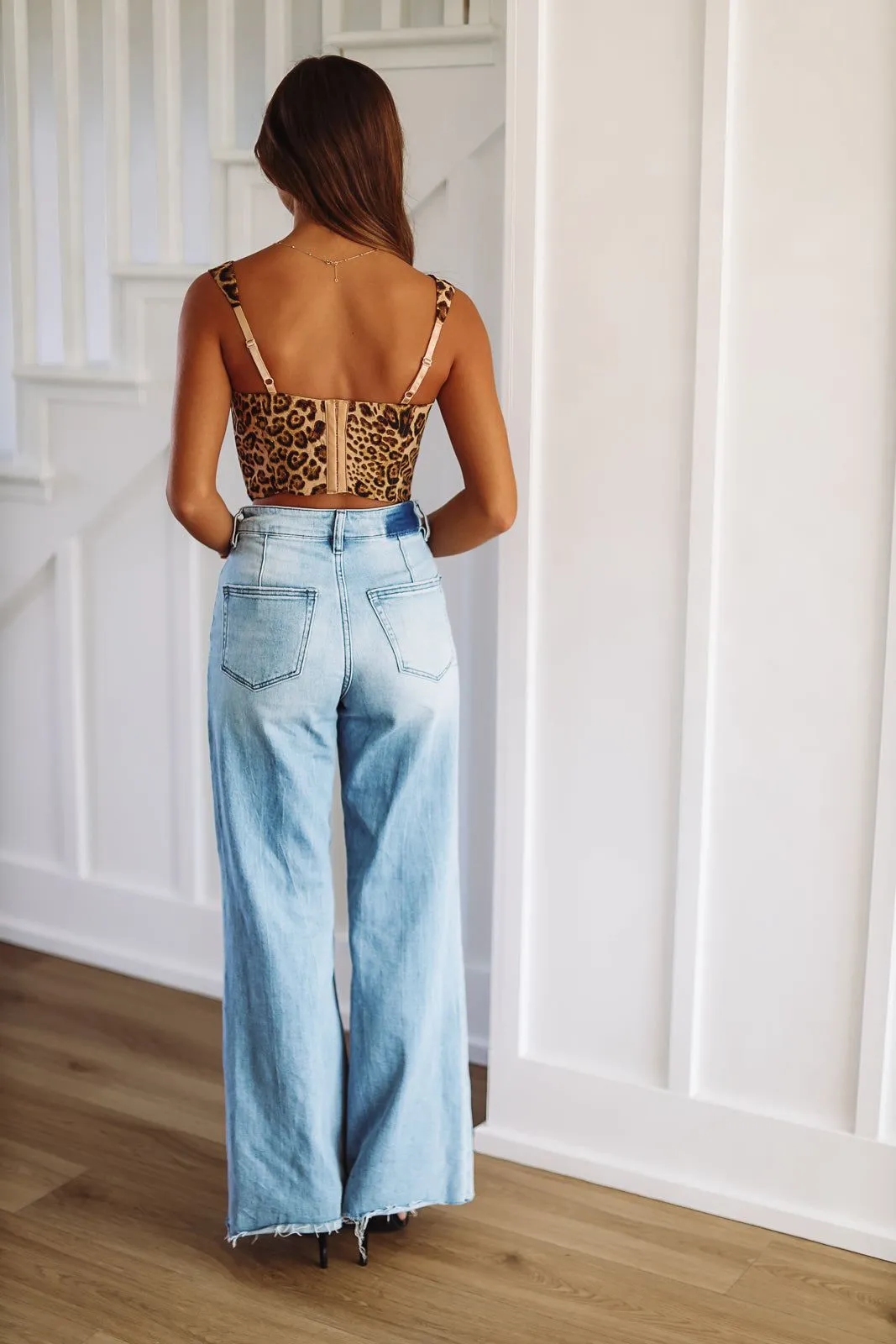 Leopard Corset Top - Black and Brown
