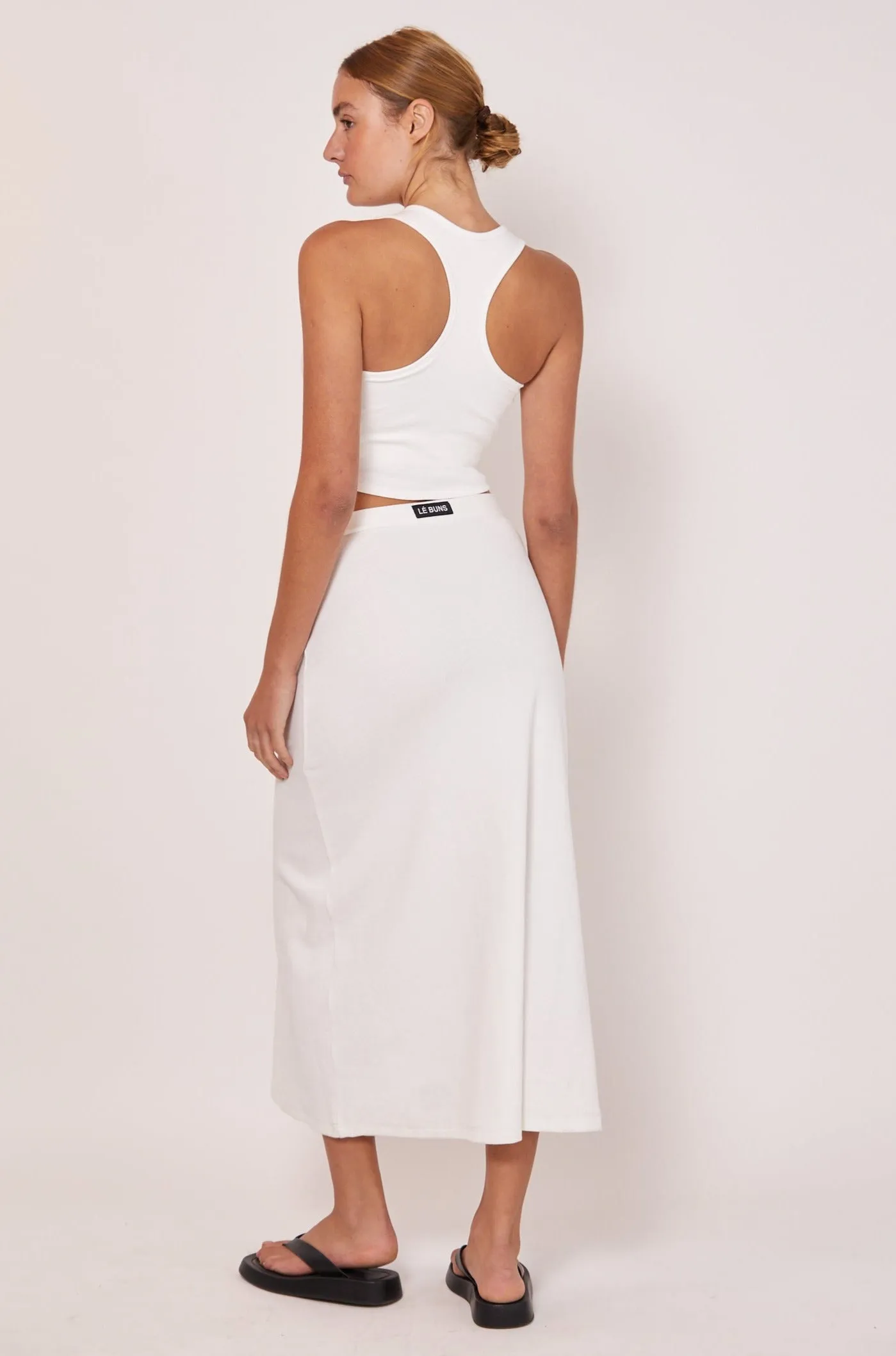 LEYLAH MIDI SKIRT - IVORY RIB