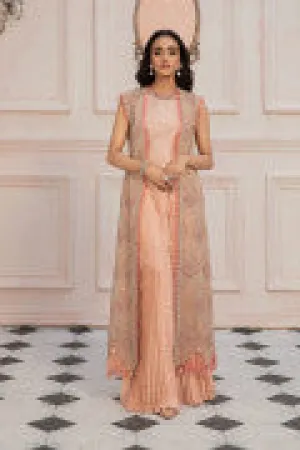 LF-PN-104-A-Peach | MariaB M.Luxe Fabrics | Unstitched Embroidered Fabric