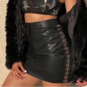 LF Seek the Label Faux Leather Mini Skirt