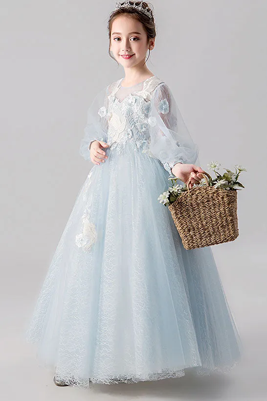 Light Blue Flower Girl Dress TJ2001