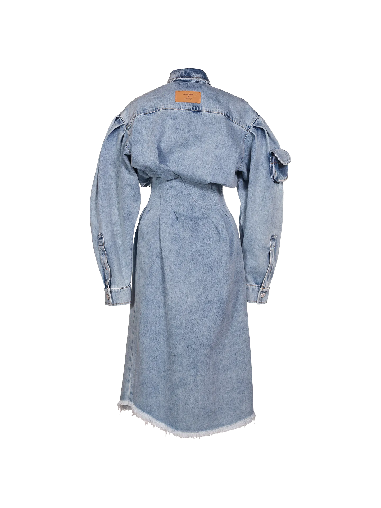 Light Wash Denim Midi Dress