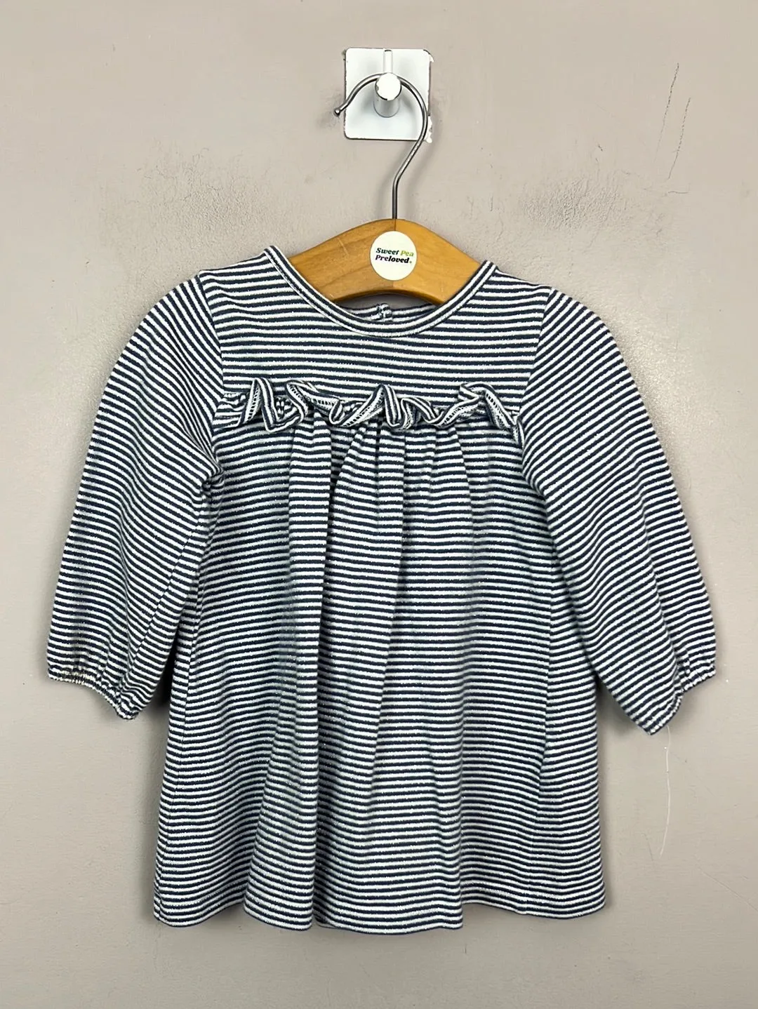 Little White Company blue sparkle jersey dress 9-12m