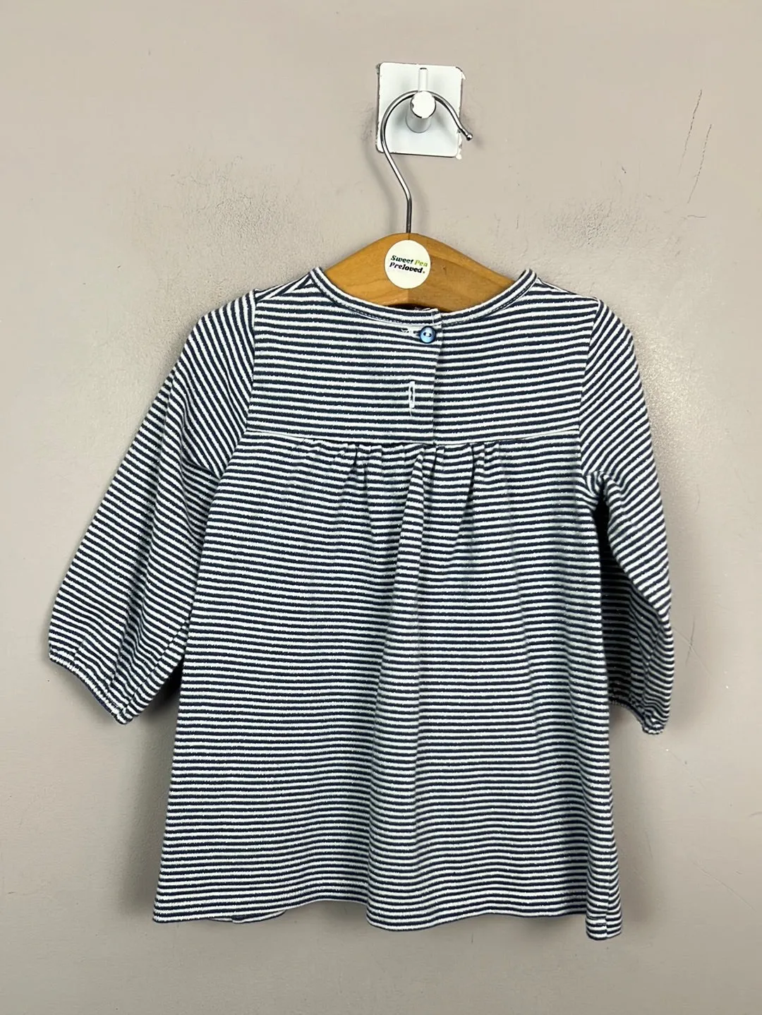 Little White Company blue sparkle jersey dress 9-12m