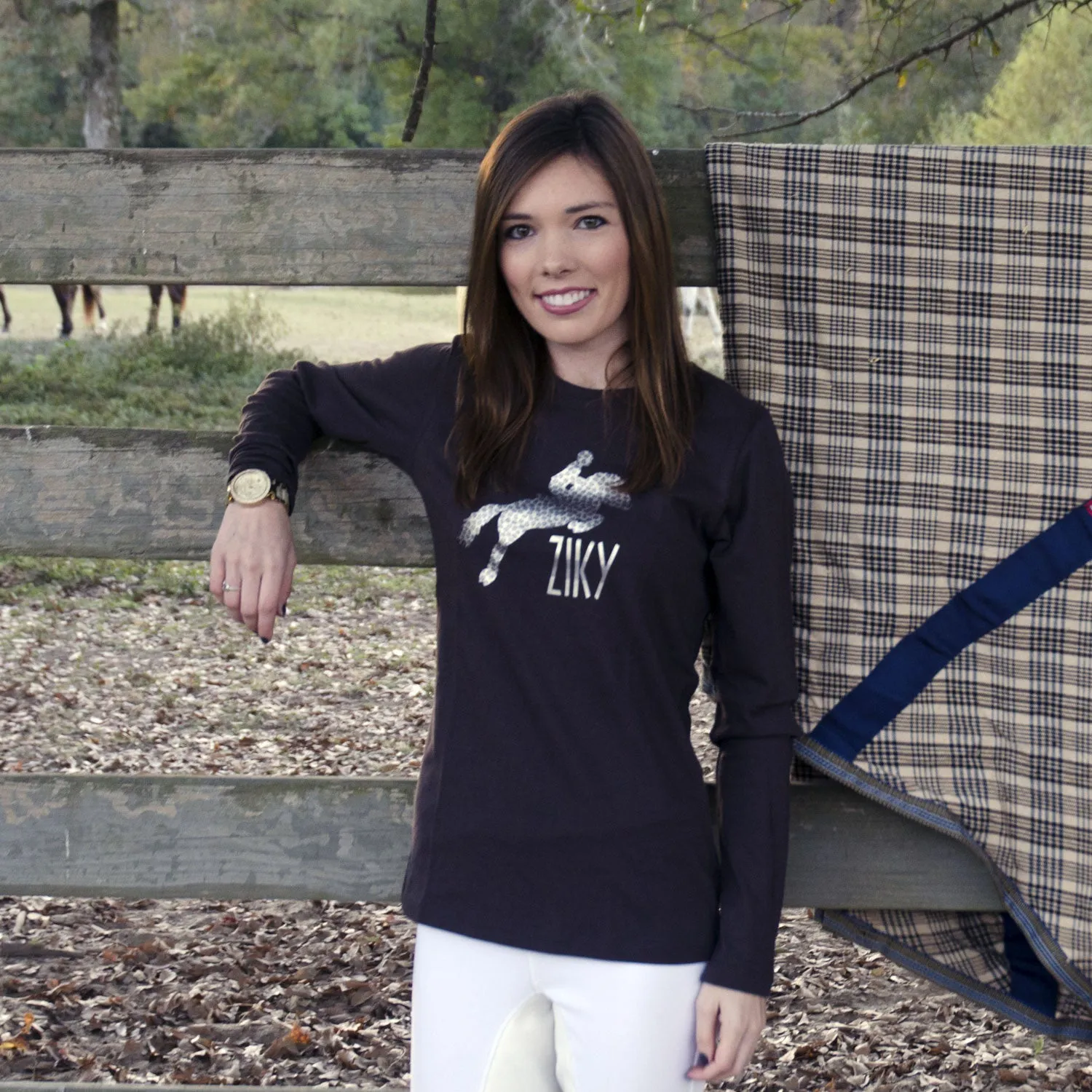 Long Sleeve Leopard Horse T