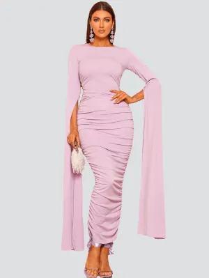 Long Sleeve Sheath Maxi Sequin Prom Dress XJ405