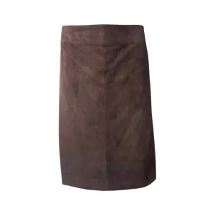Loro Piana Chocolate Brown Suede Skirt