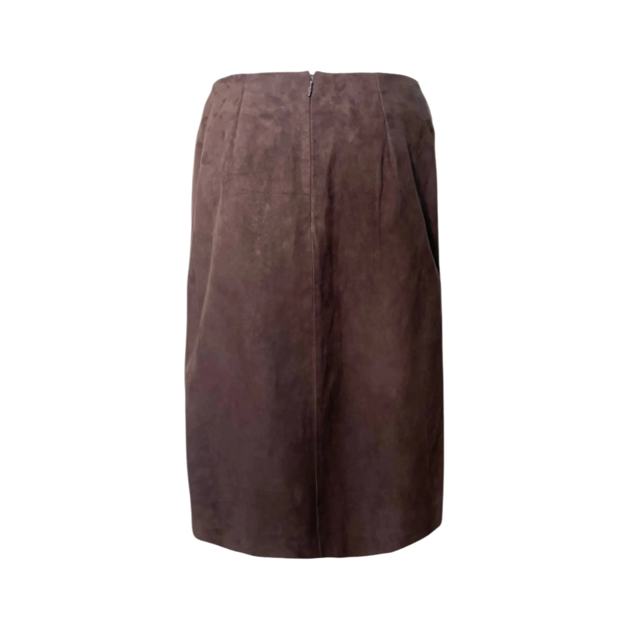 Loro Piana Chocolate Brown Suede Skirt