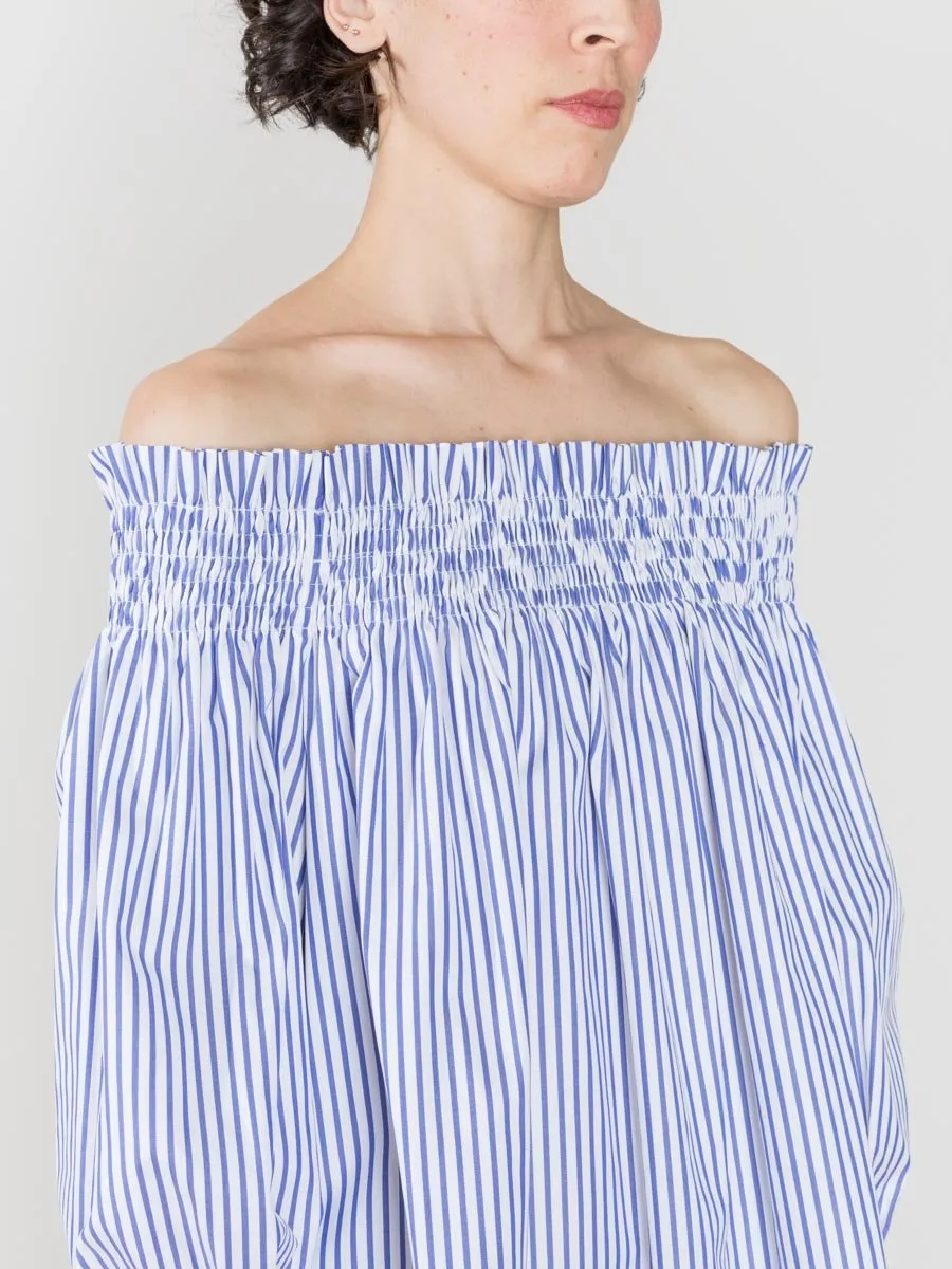 lou top - blue/white stripe