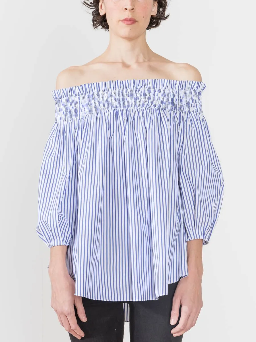 lou top - blue/white stripe