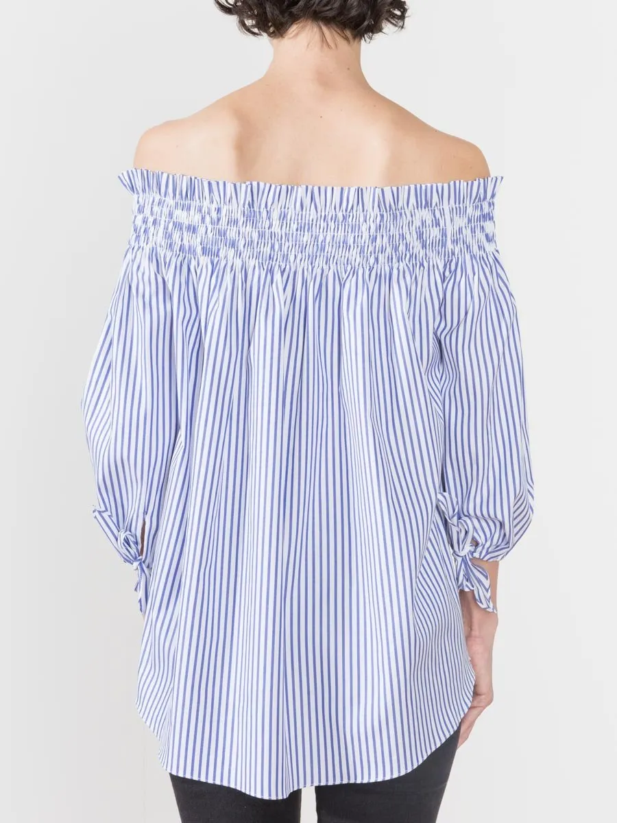 lou top - blue/white stripe