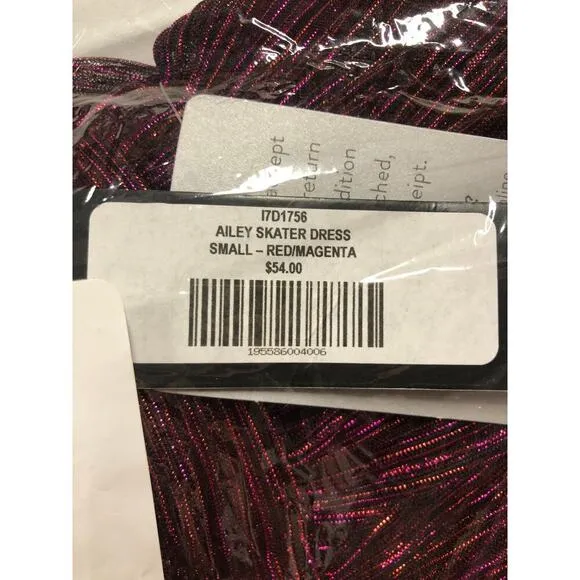 Lulus Ailey Dress Skater Racer Back Lined V Neck Red S NWT
