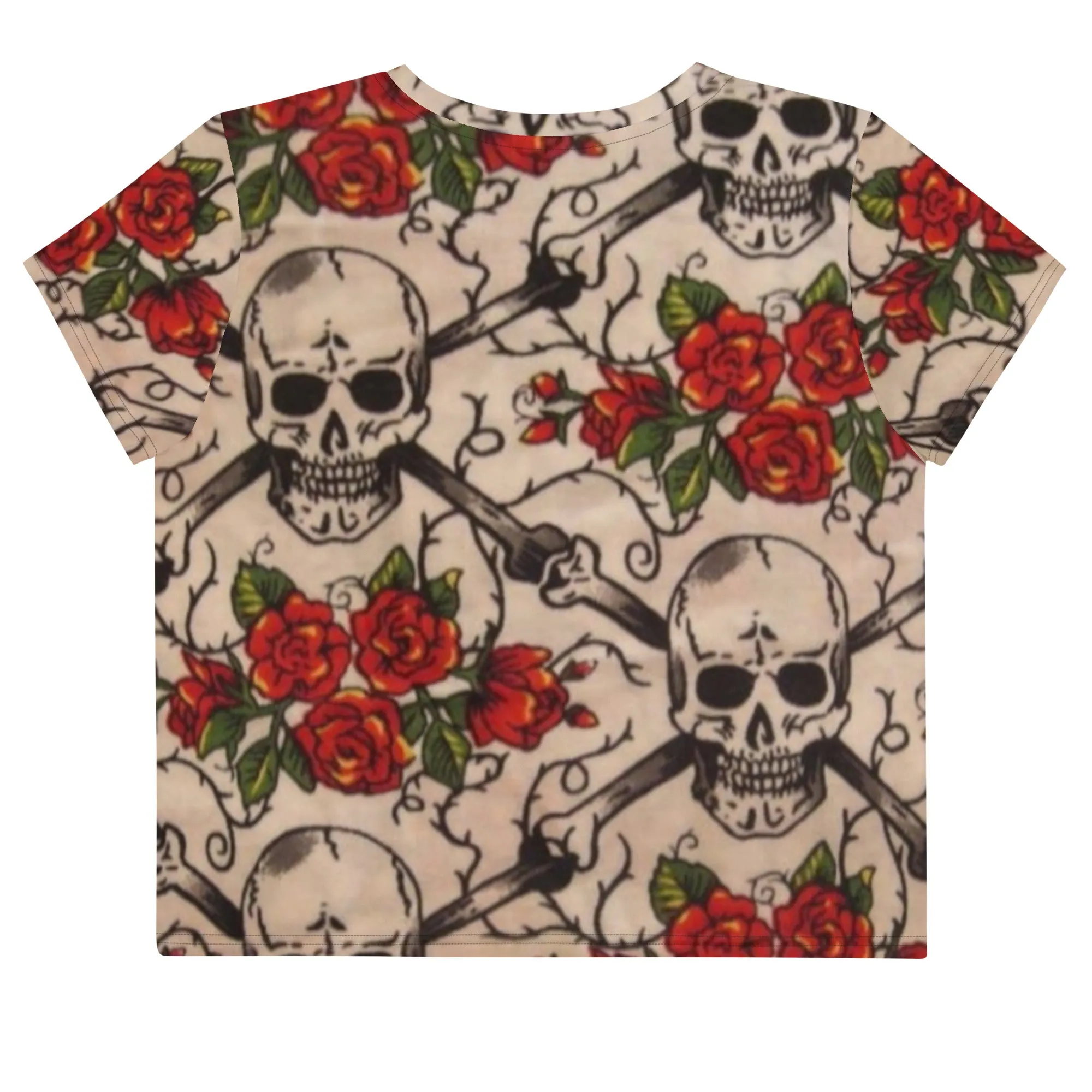 Maadish | Skulls & Roses Crop Tee