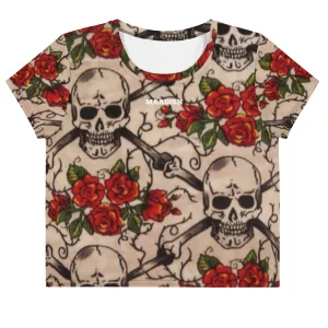 Maadish | Skulls & Roses Crop Tee