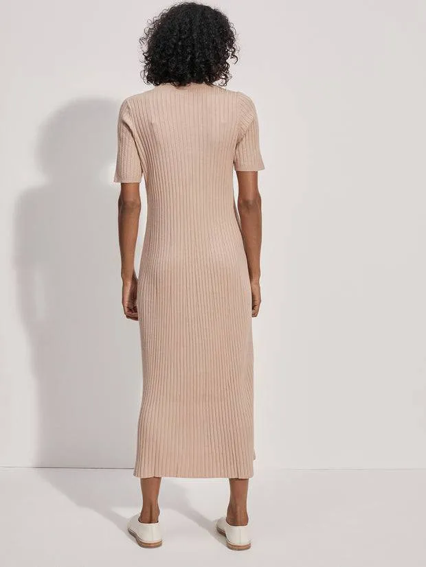 Maeve Rib Knit Midi Dress by Varley | Warm Taupe