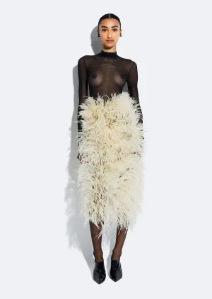Marbled Feathers High Waist Skirt