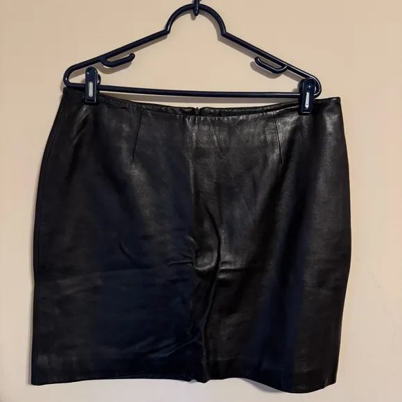 Marcia Collections‎ 100% leather skirt Italy lamb size 16