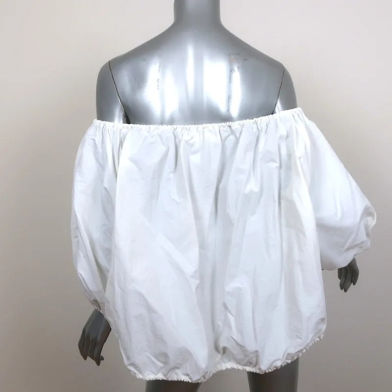 Marques Almeida Off the Shoulder Top White Size Large Drawstring Hem Blouse NEW