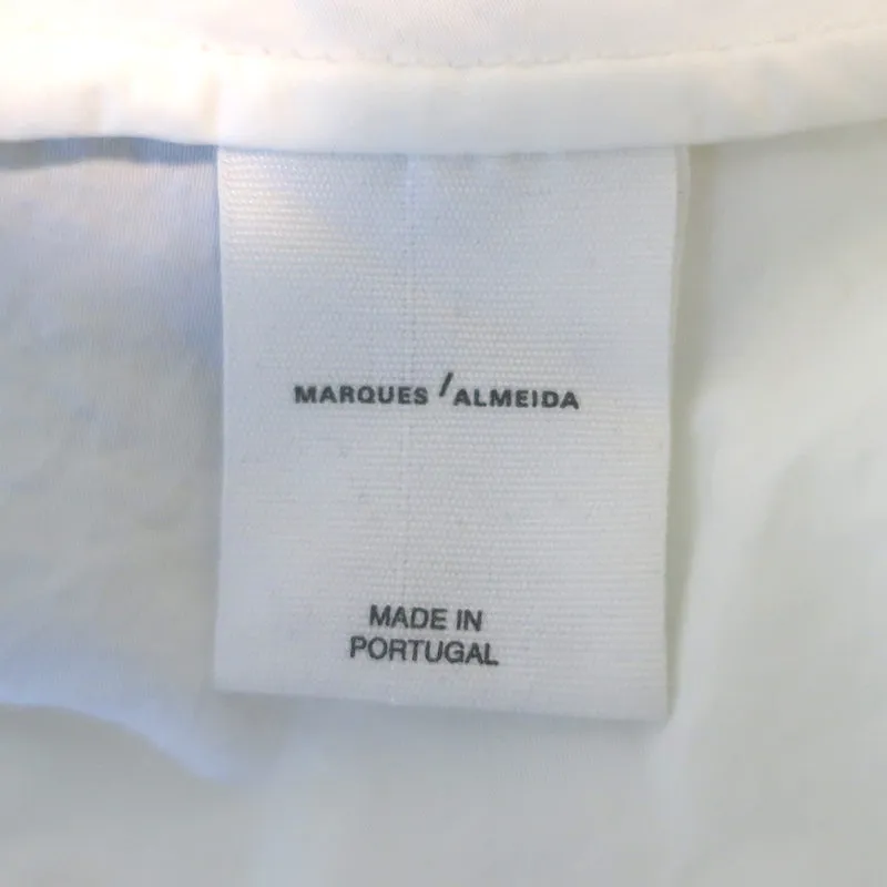 Marques Almeida Off the Shoulder Top White Size Large Drawstring Hem Blouse NEW