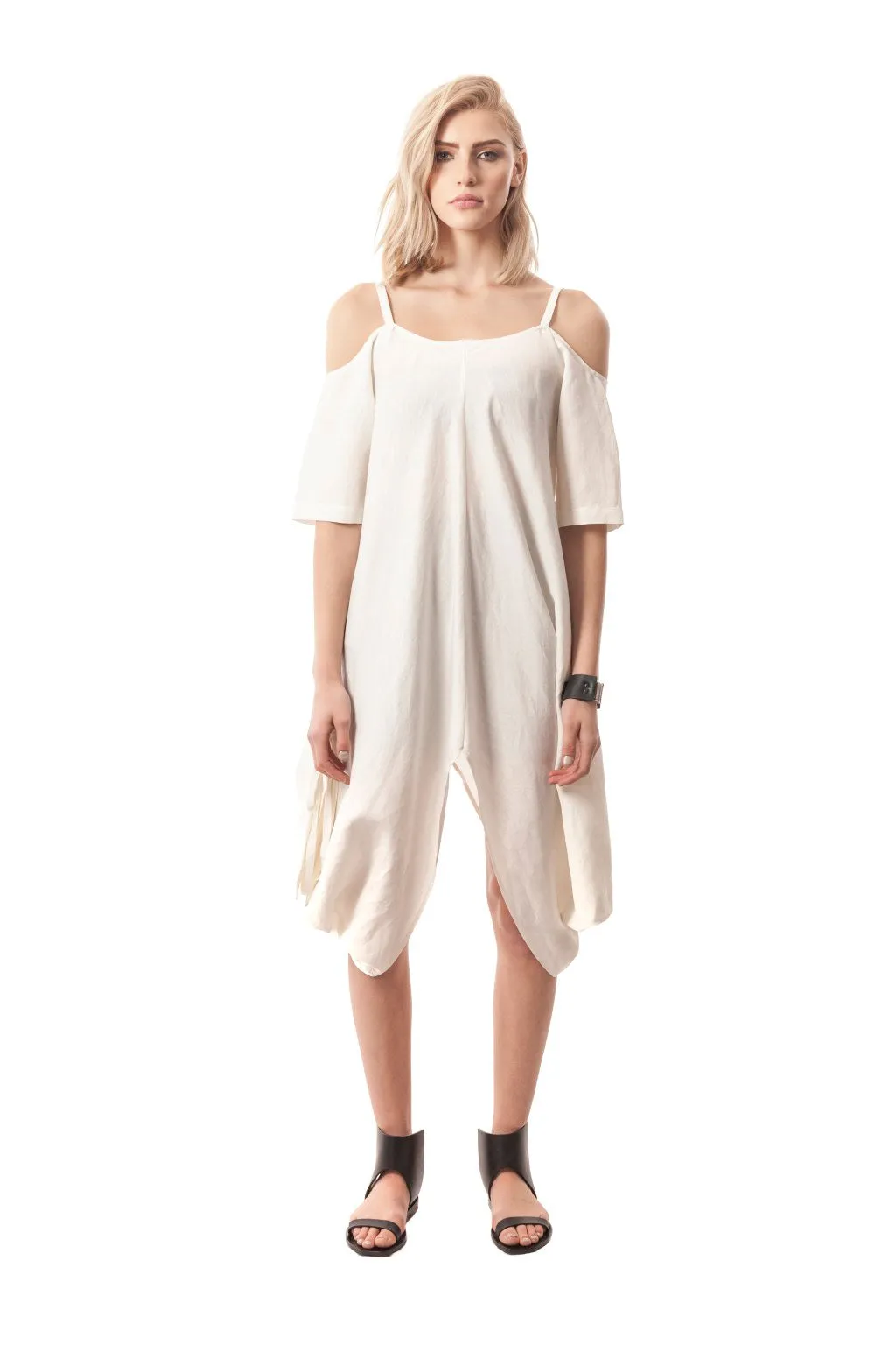 Marsala Peek-A-Boo-Shoulder Draped Dress
