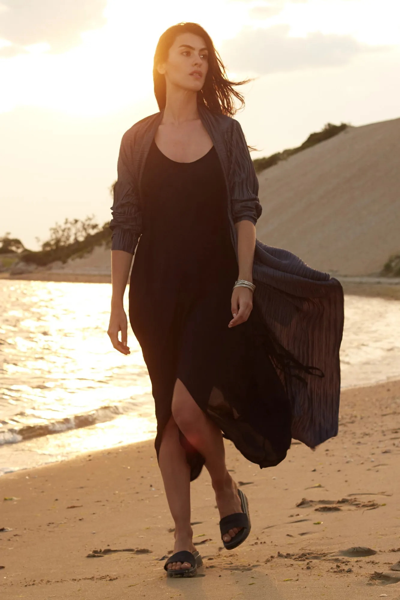 Marsala Peek-A-Boo-Shoulder Draped Dress