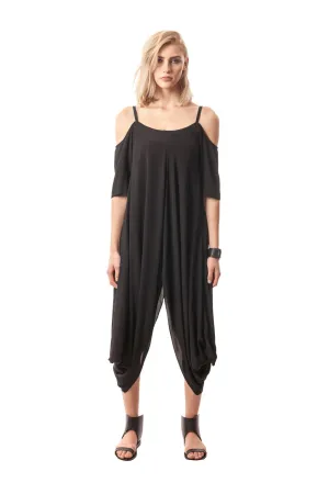 Marsala Peek-A-Boo-Shoulder Draped Dress