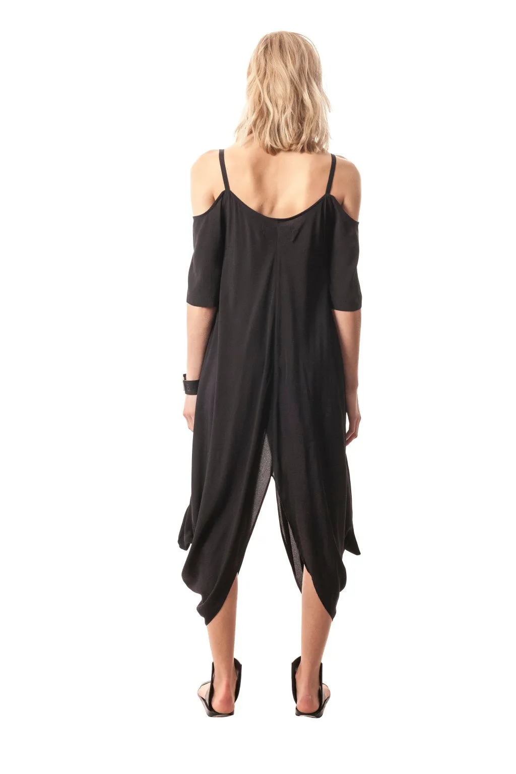 Marsala Peek-A-Boo-Shoulder Draped Dress
