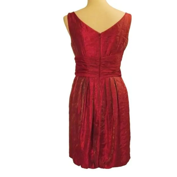 MAX &amp; CLEO (BCBG Max Azria) Bubble Hem Shimmer Metallic Pink Dress 6 NEW