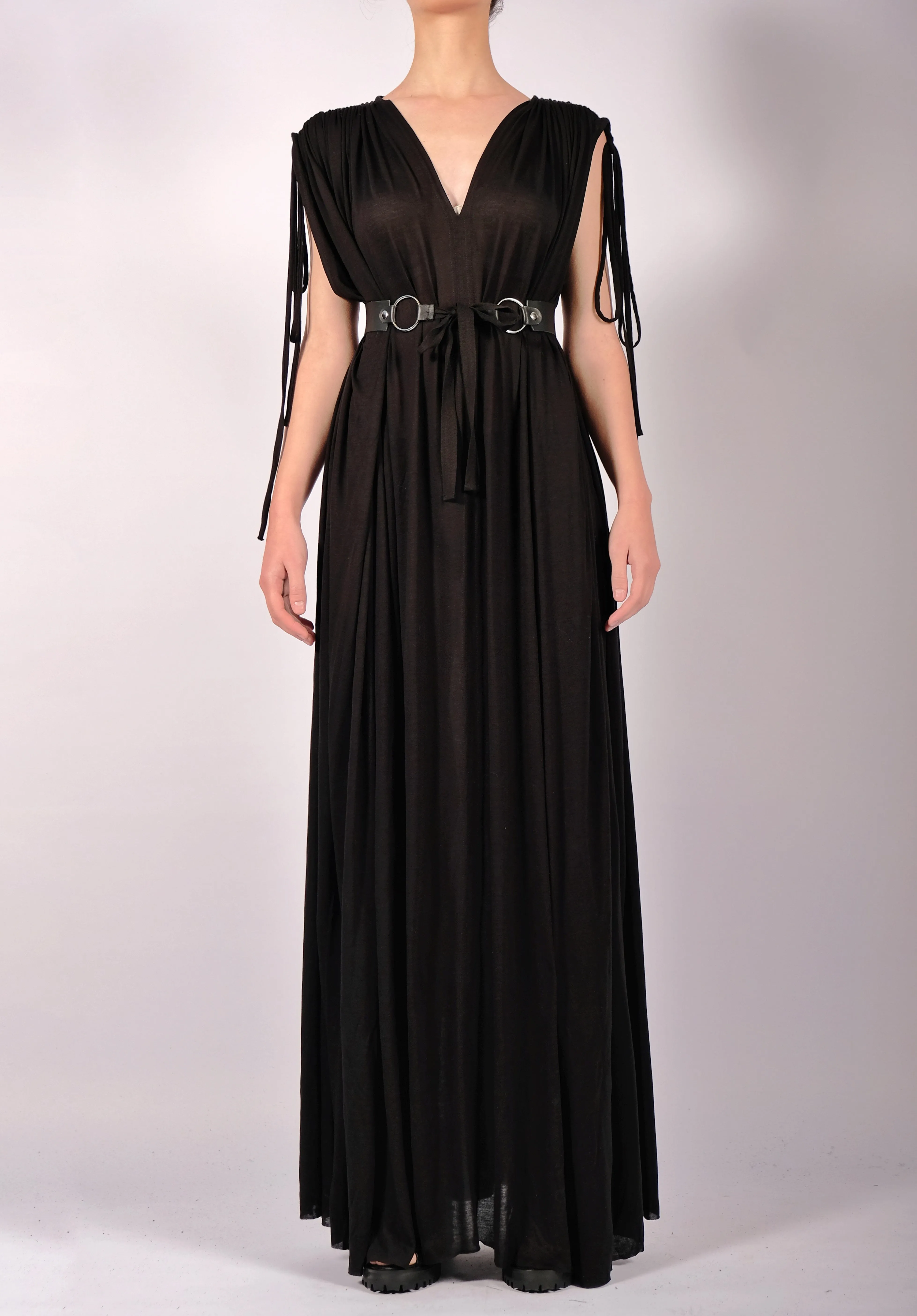 Maxi Jersey Draping Dress