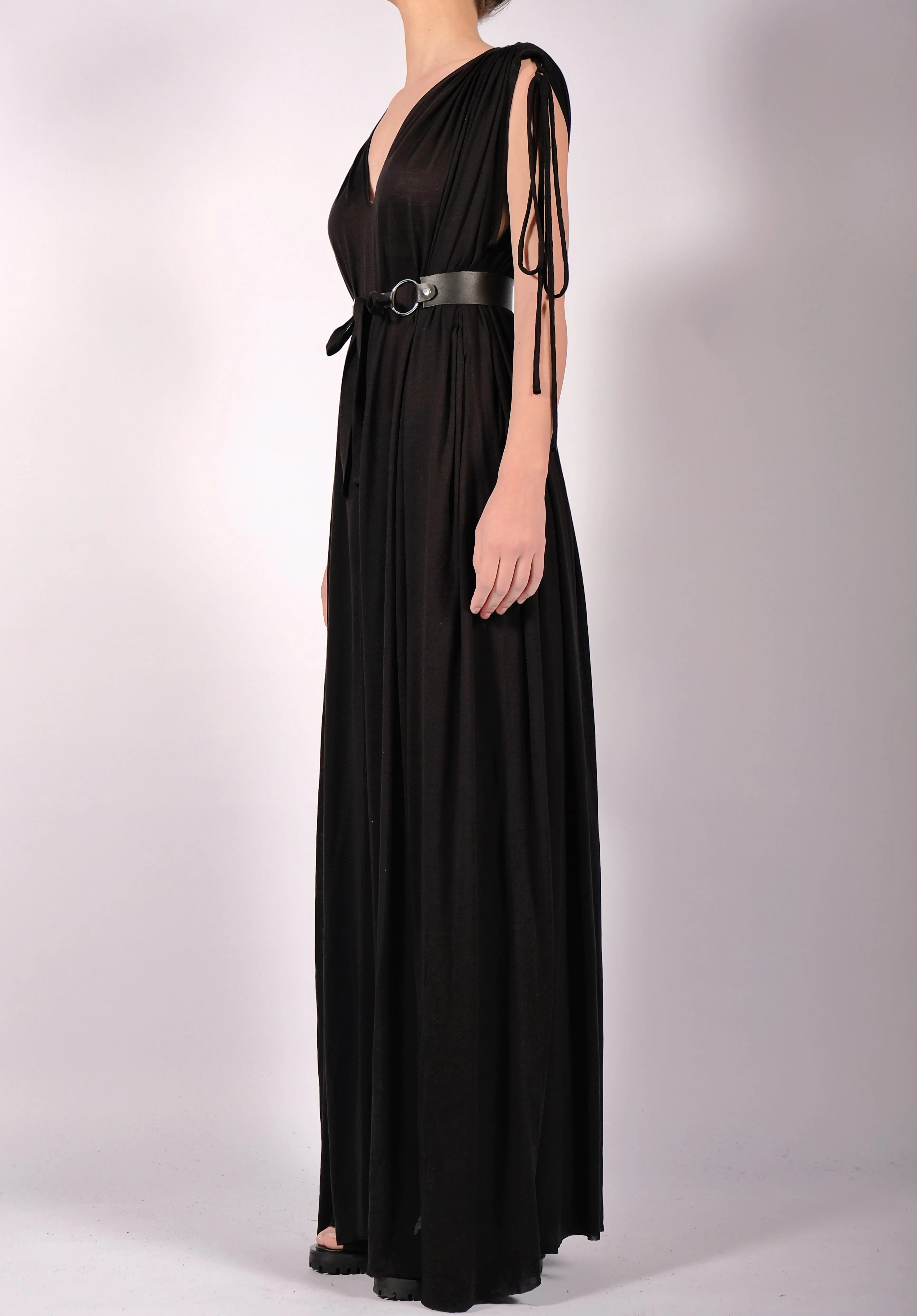 Maxi Jersey Draping Dress