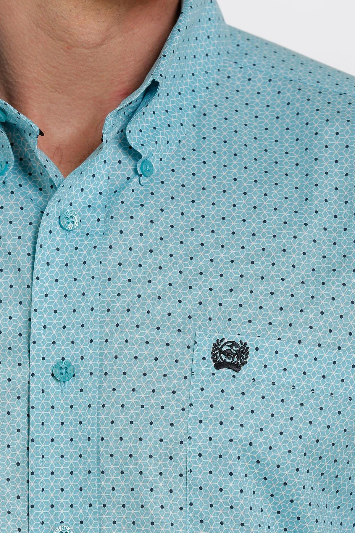 MENS CINCH BLUE BUTTON LONG SLEEVE SHIRT