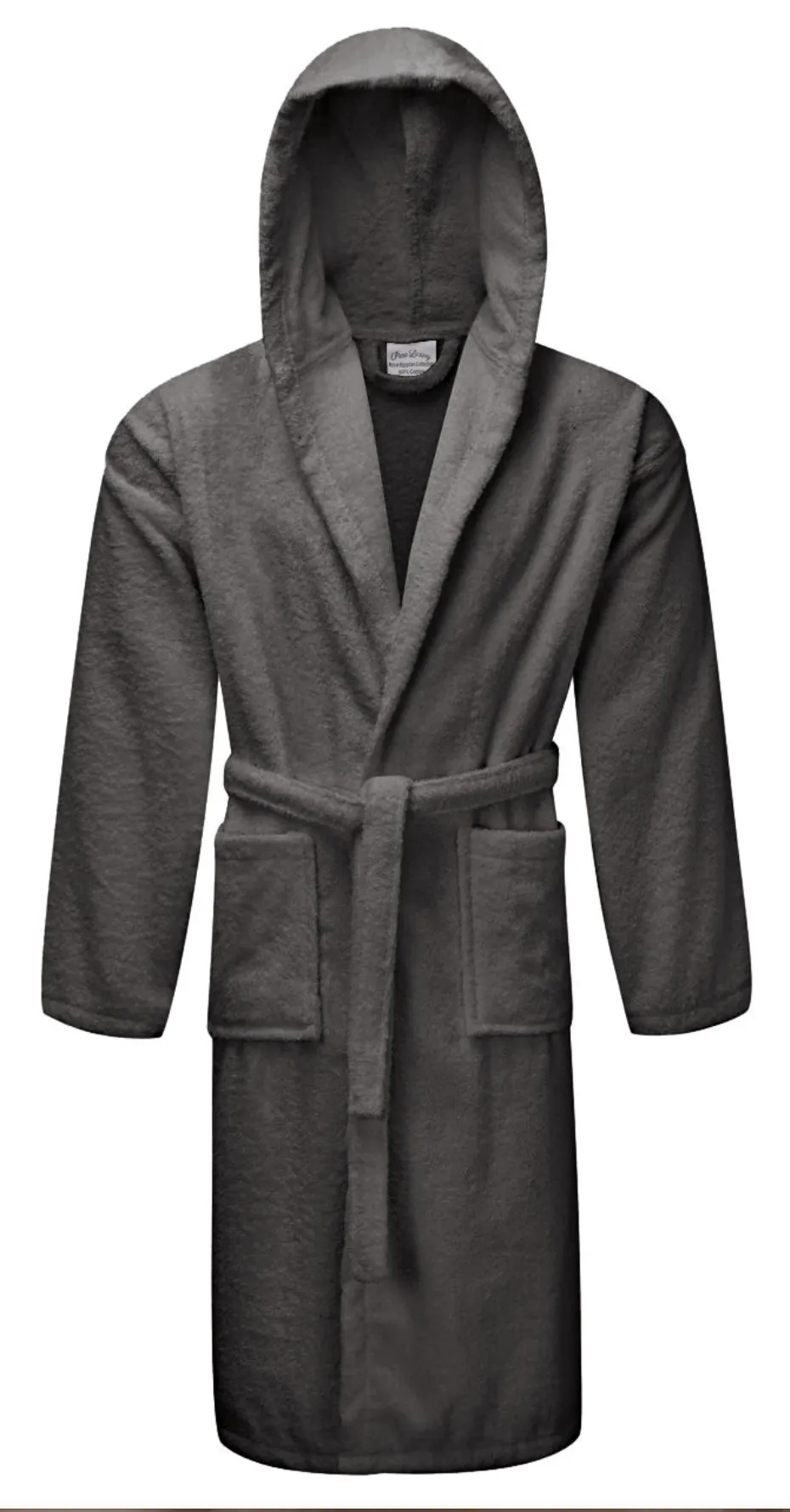 Mens personalised back luxury hooded terry towelling dressing gown