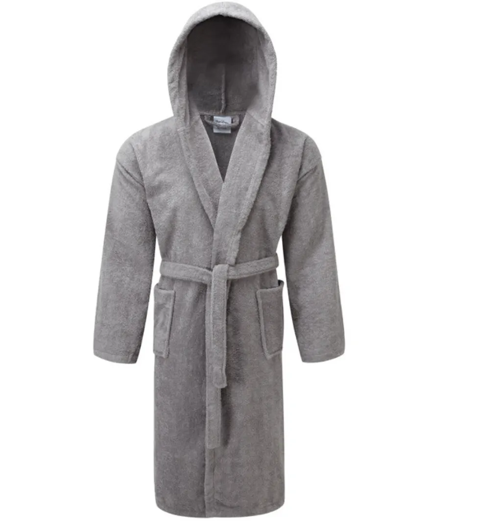 Mens personalised back luxury hooded terry towelling dressing gown