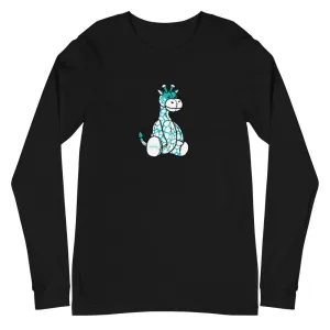 Men's Teal Plush Giraffe Long Sleeve Shirt
